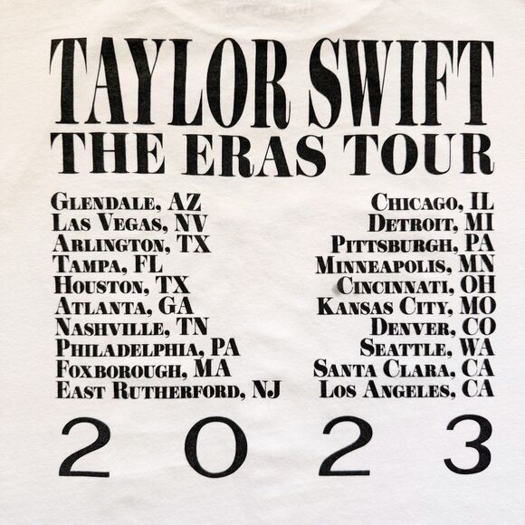 Taylor Swift Eras Tour 2023 White‎ Official Merch T-Shirt L Double Sided *flaws* - Picture 14 of 16